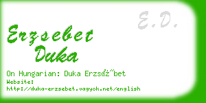 erzsebet duka business card